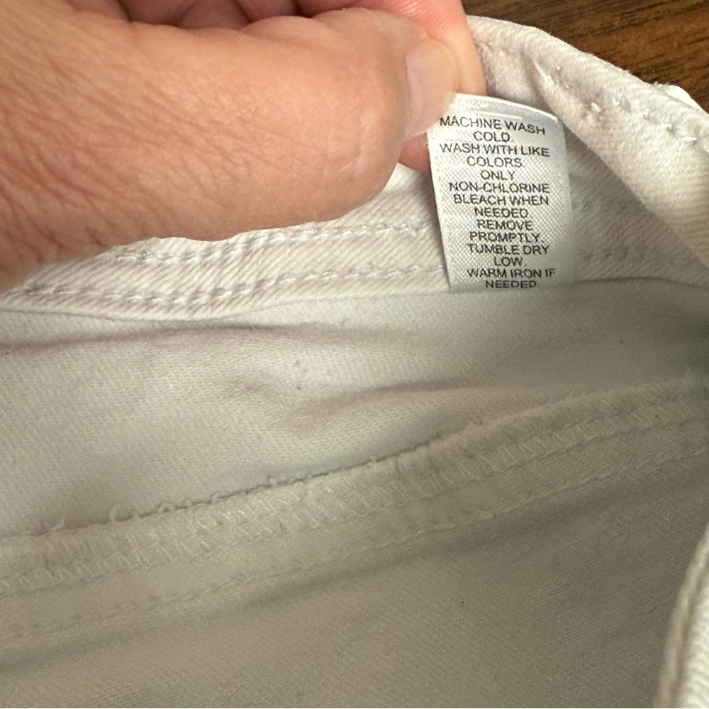 Catherines Denim 22W Hi-Rise White Jeans Raw Hem Crop Stretch Summer Casual - Picture 7 of 8
